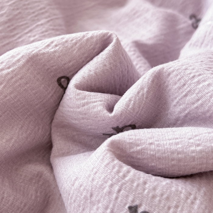 91家纺网 家纺一手货源 找家纺 梦纤绒 2026新款云感皱皱纱花边款夏被夏凉被空调被四件套 紫色蝴蝶结