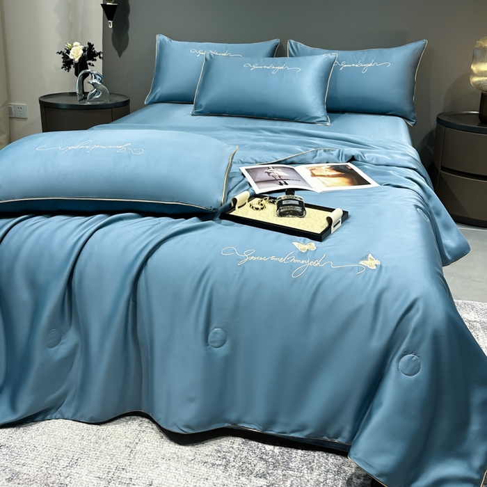 91家纺网 家纺一手货源 找家纺 （总）红嘴企鹅 2026新款浪漫蝴蝶冰丝夏被夏凉被空调被