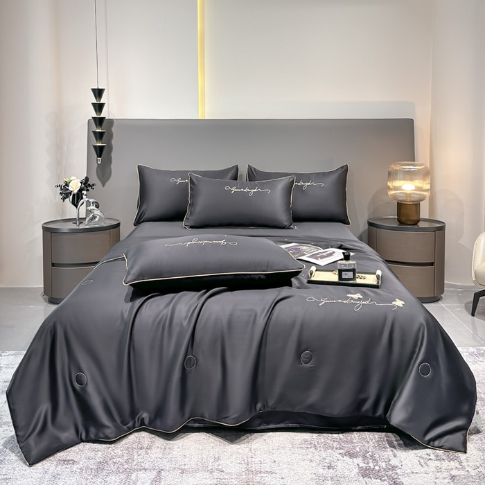 91家纺网 家纺一手货源 找家纺 红嘴企鹅 2026新款浪漫蝴蝶冰丝夏被夏凉被空调被 浪漫-深灰