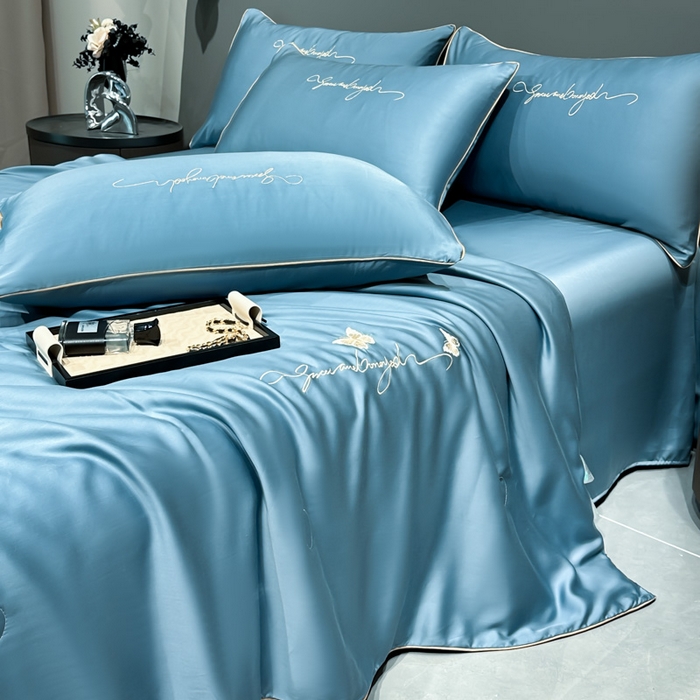 91家纺网 家纺一手货源 找家纺 红嘴企鹅 2026新款浪漫蝴蝶冰丝夏被夏凉被空调被 浪漫-宾利蓝