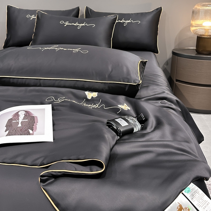 91家纺网 家纺一手货源 找家纺 红嘴企鹅 2026新款浪漫蝴蝶冰丝夏被夏凉被空调被 浪漫-深灰