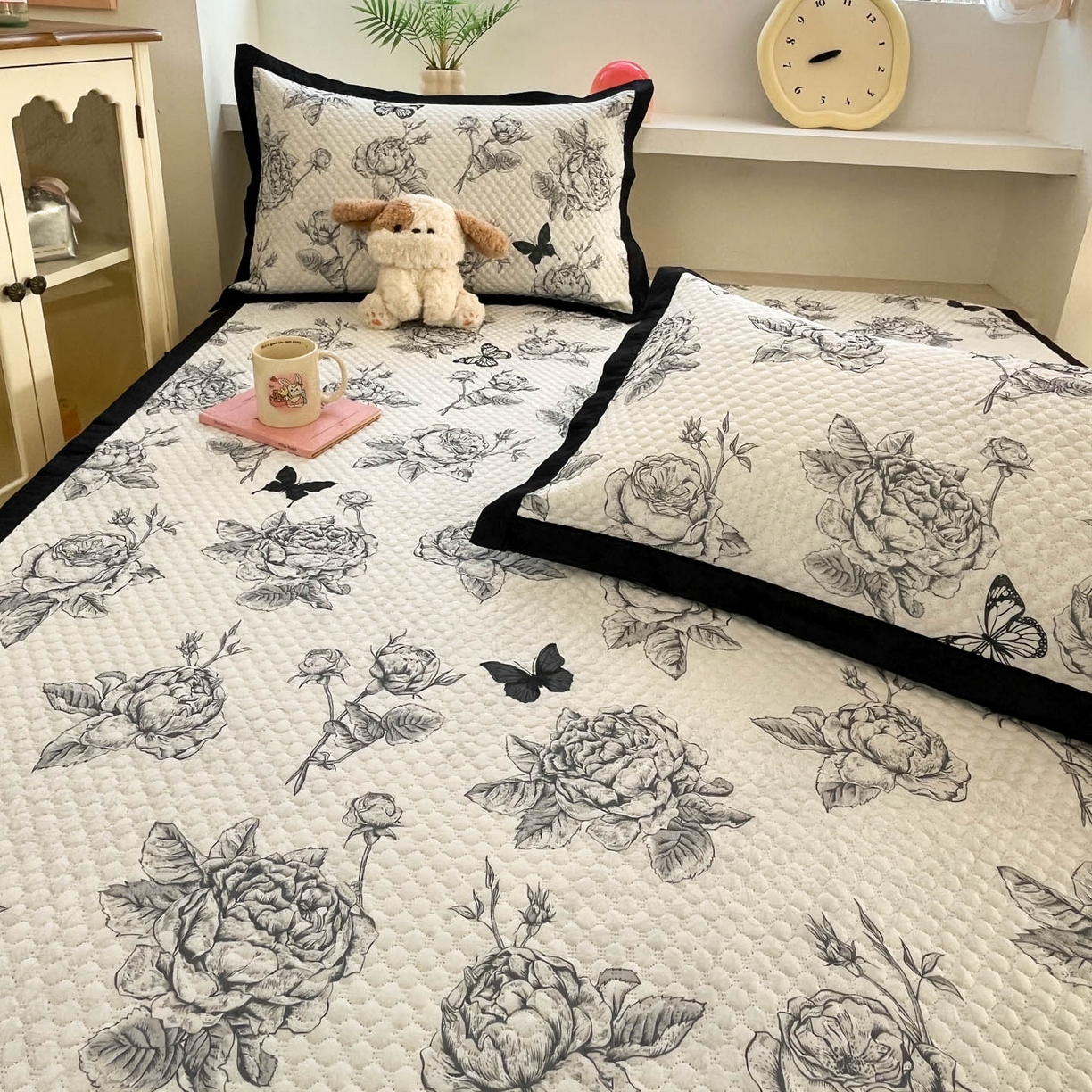 91家纺网 家纺一手货源 找家纺 大元 2026春夏新款赫本风冰豆豆凉席席子 盛世蔷薇