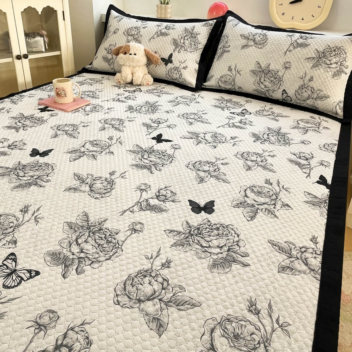 91家纺网 家纺一手货源 找家纺 大元 2026春夏新款赫本风冰豆豆凉席席子 盛世蔷薇