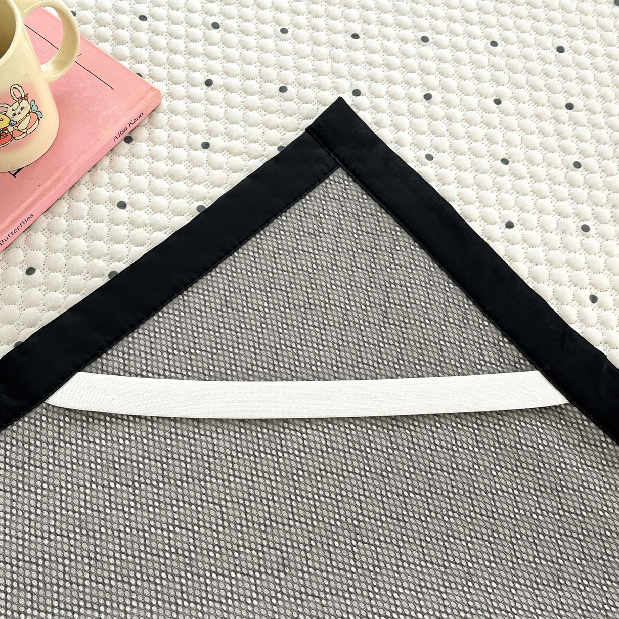 91家纺网 家纺一手货源 找家纺 大元 2026春夏新款赫本风冰豆豆凉席席子 星光点点