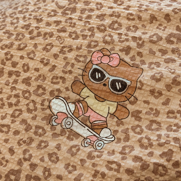 91家纺网 家纺一手货源 找家纺 一比一家纺 2026新款法式花边泡芙纱四件套 豹纹小猫