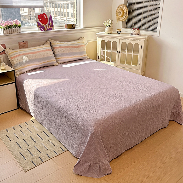 91家纺网 家纺一手货源 找家纺 一比一家纺 2026新款法式花边泡芙纱四件套 彩蝶