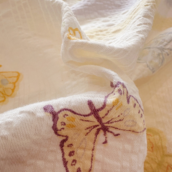 91家纺网 家纺一手货源 找家纺 一比一家纺 2026新款法式花边泡芙纱四件套 彩蝶