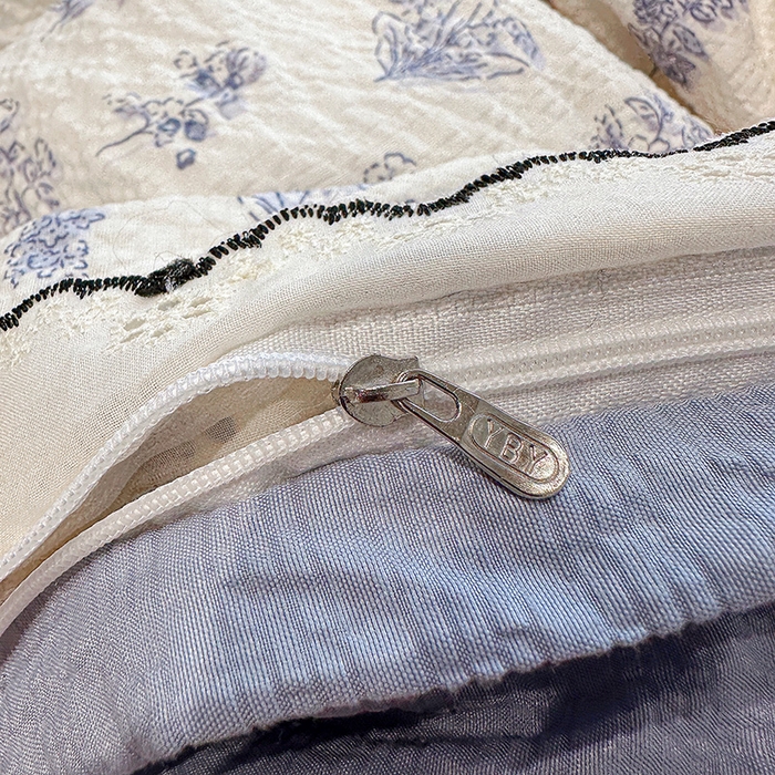 91家纺网 家纺一手货源 找家纺 一比一家纺 2026新款法式花边泡芙纱四件套 青禾集