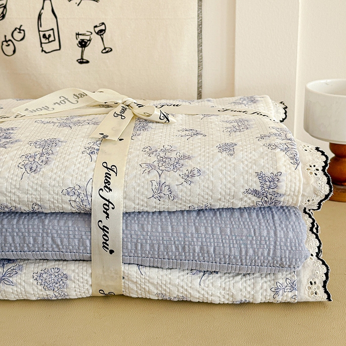 91家纺网 家纺一手货源 找家纺 一比一家纺 2026新款法式花边泡芙纱四件套 青禾集