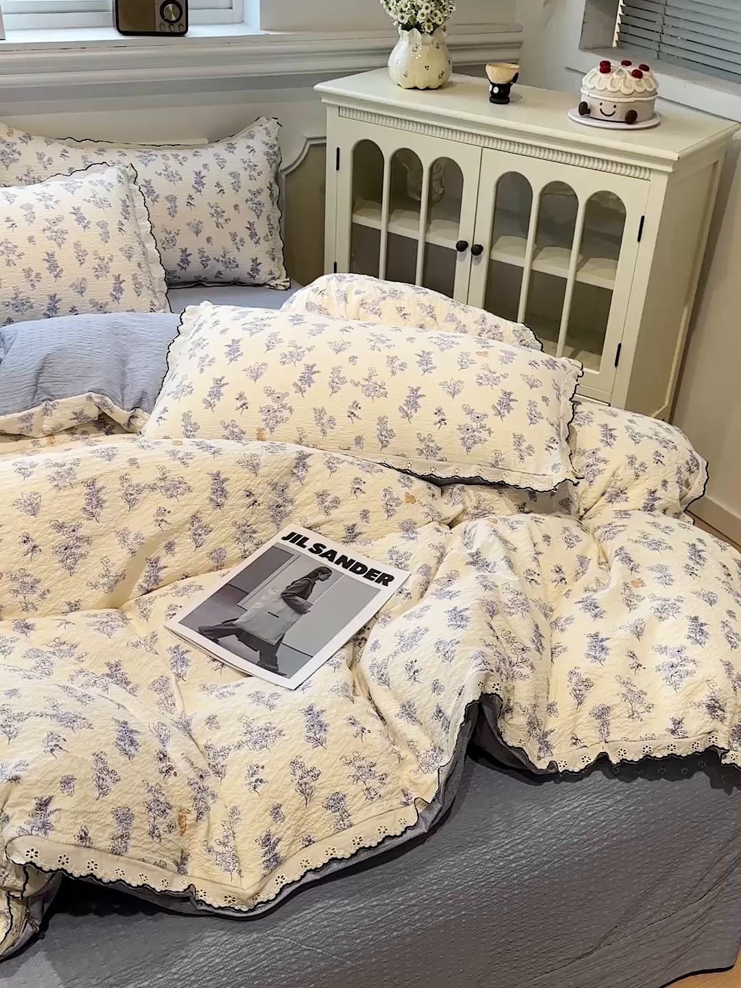 91家纺网 家纺一手货源 找家纺 一比一家纺 2026新款法式花边泡芙纱四件套 青禾集