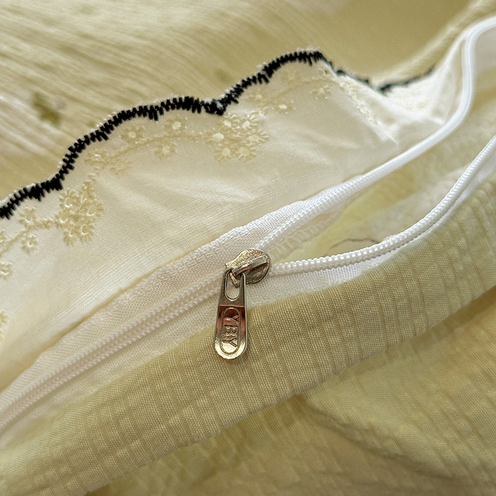 91家纺网 家纺一手货源 找家纺 一比一家纺 2026新款法式花边泡芙纱四件套 青甜