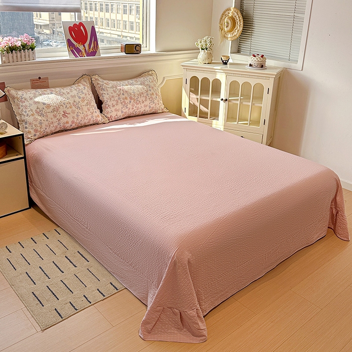 91家纺网 家纺一手货源 找家纺 一比一家纺 2026新款法式花边泡芙纱四件套 柔诗意