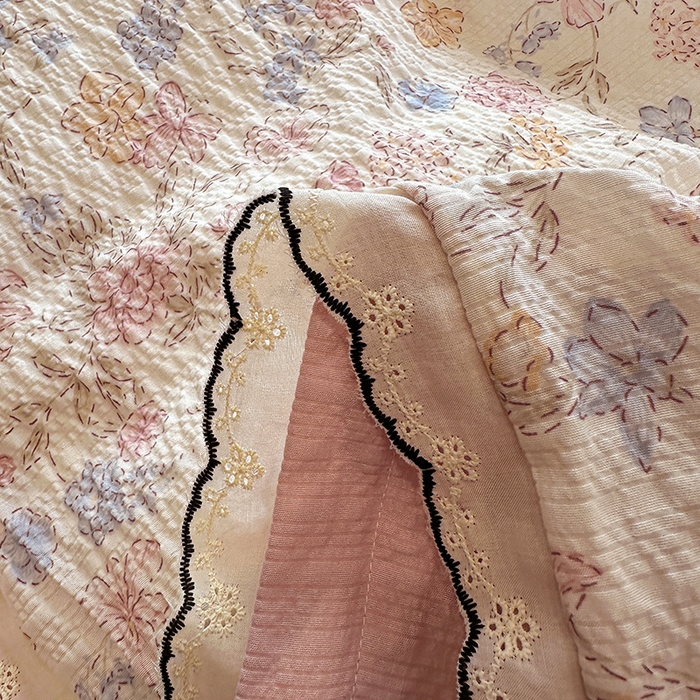 91家纺网 家纺一手货源 找家纺 一比一家纺 2026新款法式花边泡芙纱四件套 柔诗意