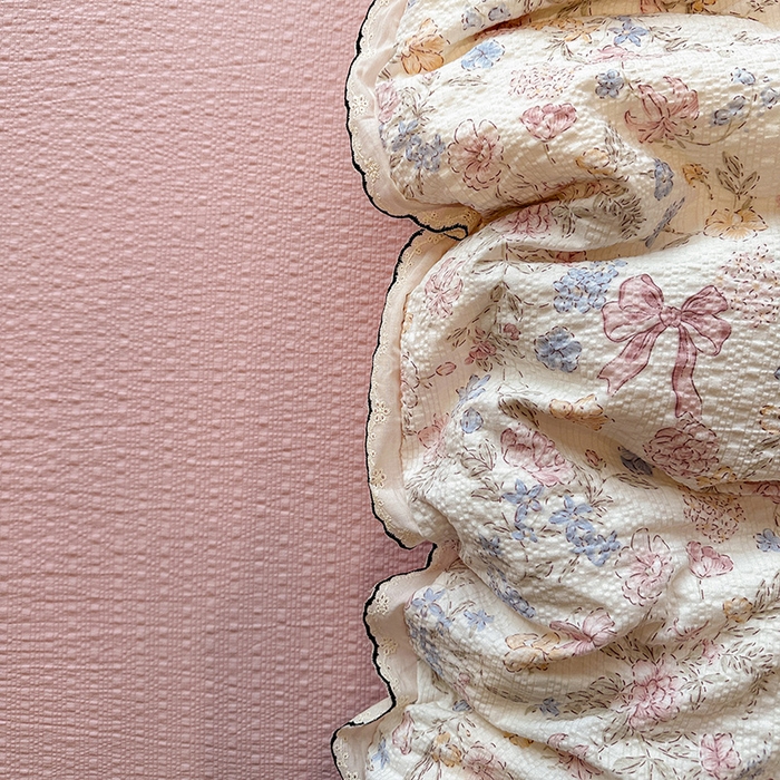 91家纺网 家纺一手货源 找家纺 一比一家纺 2026新款法式花边泡芙纱四件套 柔诗意