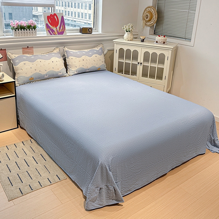 91家纺网 家纺一手货源 找家纺 一比一家纺 2026新款法式花边泡芙纱四件套 软糯小象