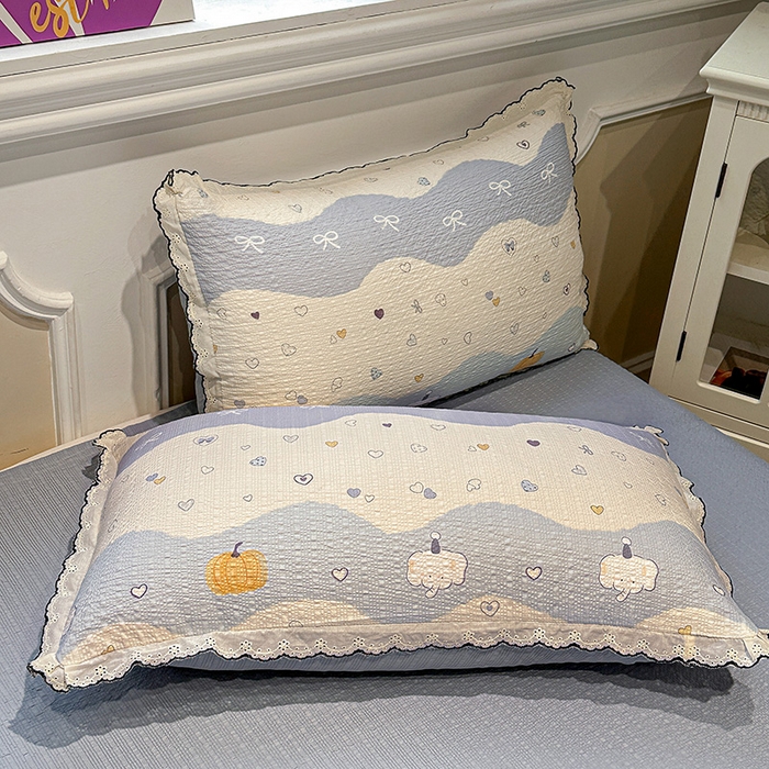 91家纺网 家纺一手货源 找家纺 一比一家纺 2026新款法式花边泡芙纱四件套 软糯小象