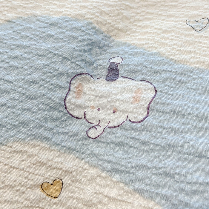 91家纺网 家纺一手货源 找家纺 一比一家纺 2026新款法式花边泡芙纱四件套 软糯小象