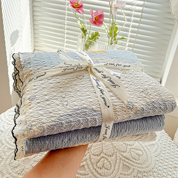 91家纺网 家纺一手货源 找家纺 一比一家纺 2026新款法式花边泡芙纱四件套 软糯小象