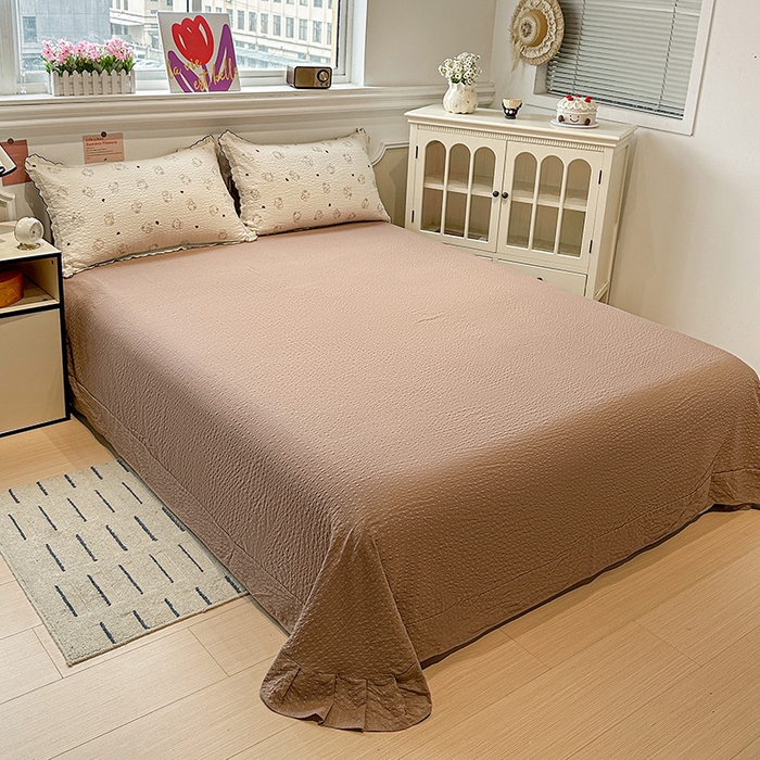 91家纺网 家纺一手货源 找家纺 一比一家纺 2026新款法式花边泡芙纱四件套 甜心喵