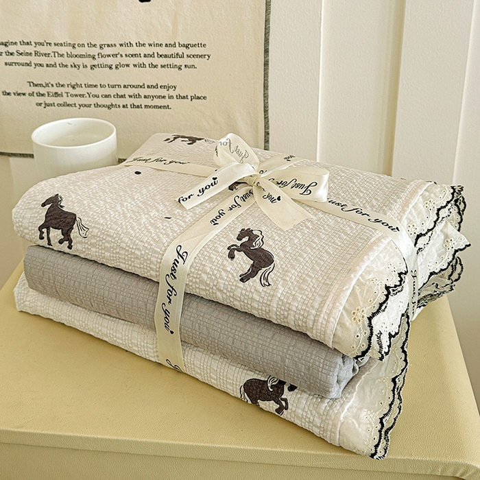 91家纺网 家纺一手货源 找家纺 一比一家纺 2026新款法式花边泡芙纱四件套 小黑马