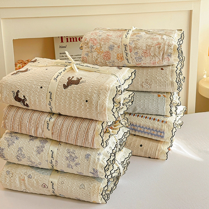 91家纺网 家纺一手货源 找家纺 一比一家纺 2026新款法式花边泡芙纱四件套 组合图仅供展示-不可下单