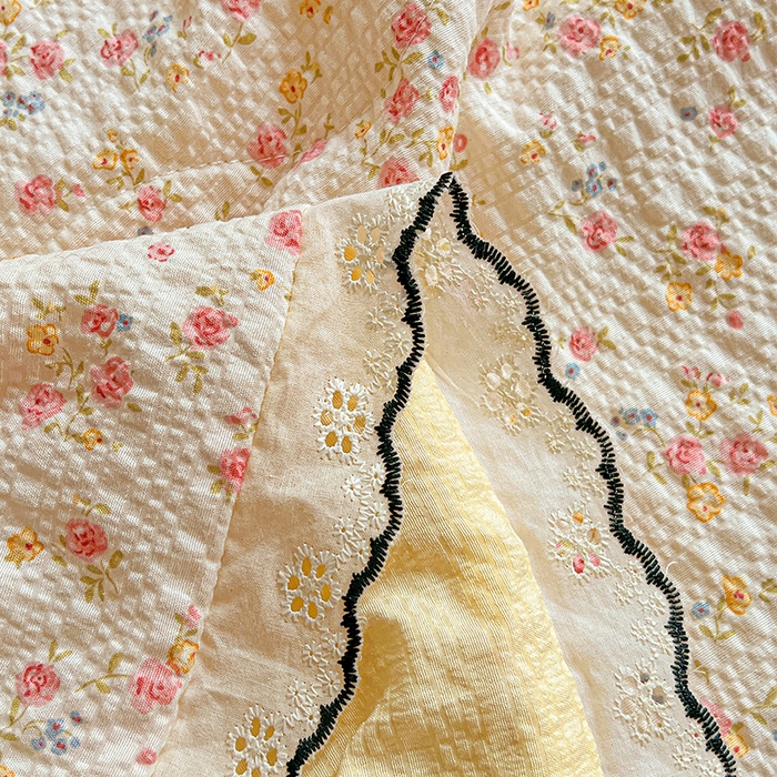 91家纺网 家纺一手货源 找家纺 （总）一比一家纺 2026新款法式花边泡芙纱夏被四件套