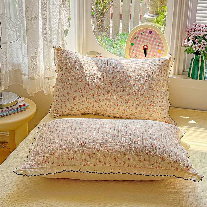 91家纺网 家纺一手货源 找家纺 （总）一比一家纺 2026新款法式花边泡芙纱夏被四件套