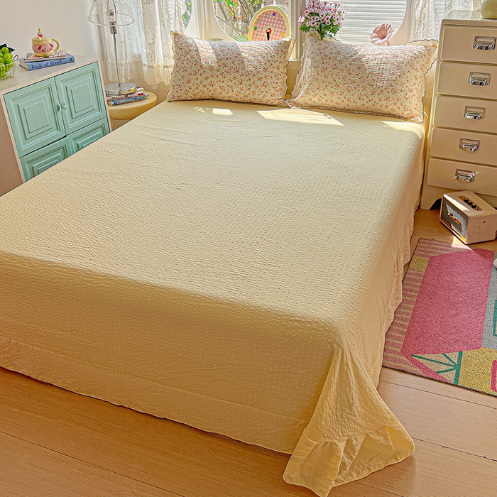 91家纺网 家纺一手货源 找家纺 （总）一比一家纺 2026新款法式花边泡芙纱夏被四件套