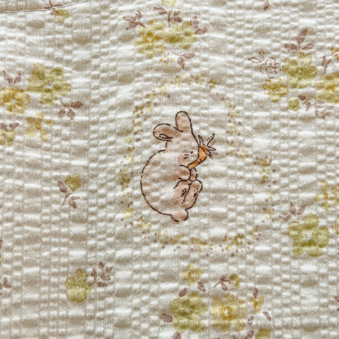 91家纺网 家纺一手货源 找家纺 一比一家纺 2026新款法式花边泡芙纱夏被四件套 春日小兔