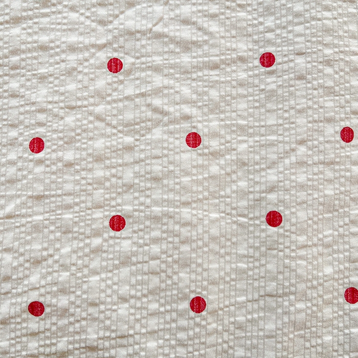 91家纺网 家纺一手货源 找家纺 一比一家纺 2026新款法式花边泡芙纱夏被四件套 红波点