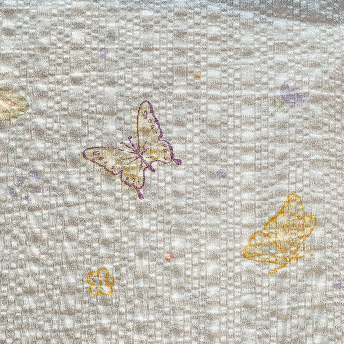 91家纺网 家纺一手货源 找家纺 一比一家纺 2026新款法式花边泡芙纱夏被四件套 蝴蝶谷