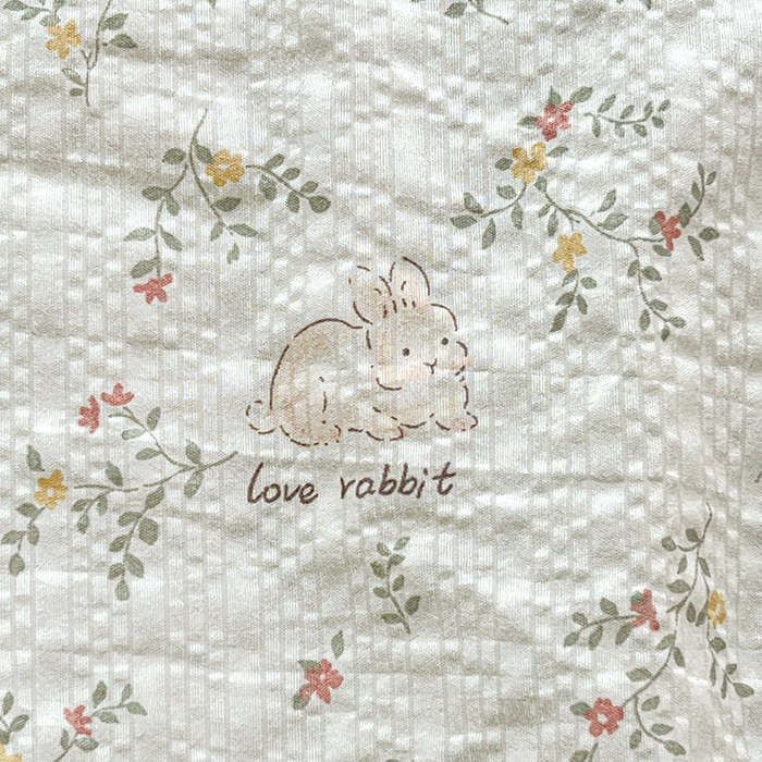 91家纺网 家纺一手货源 找家纺 一比一家纺 2026新款法式花边泡芙纱夏被四件套 花枝兔