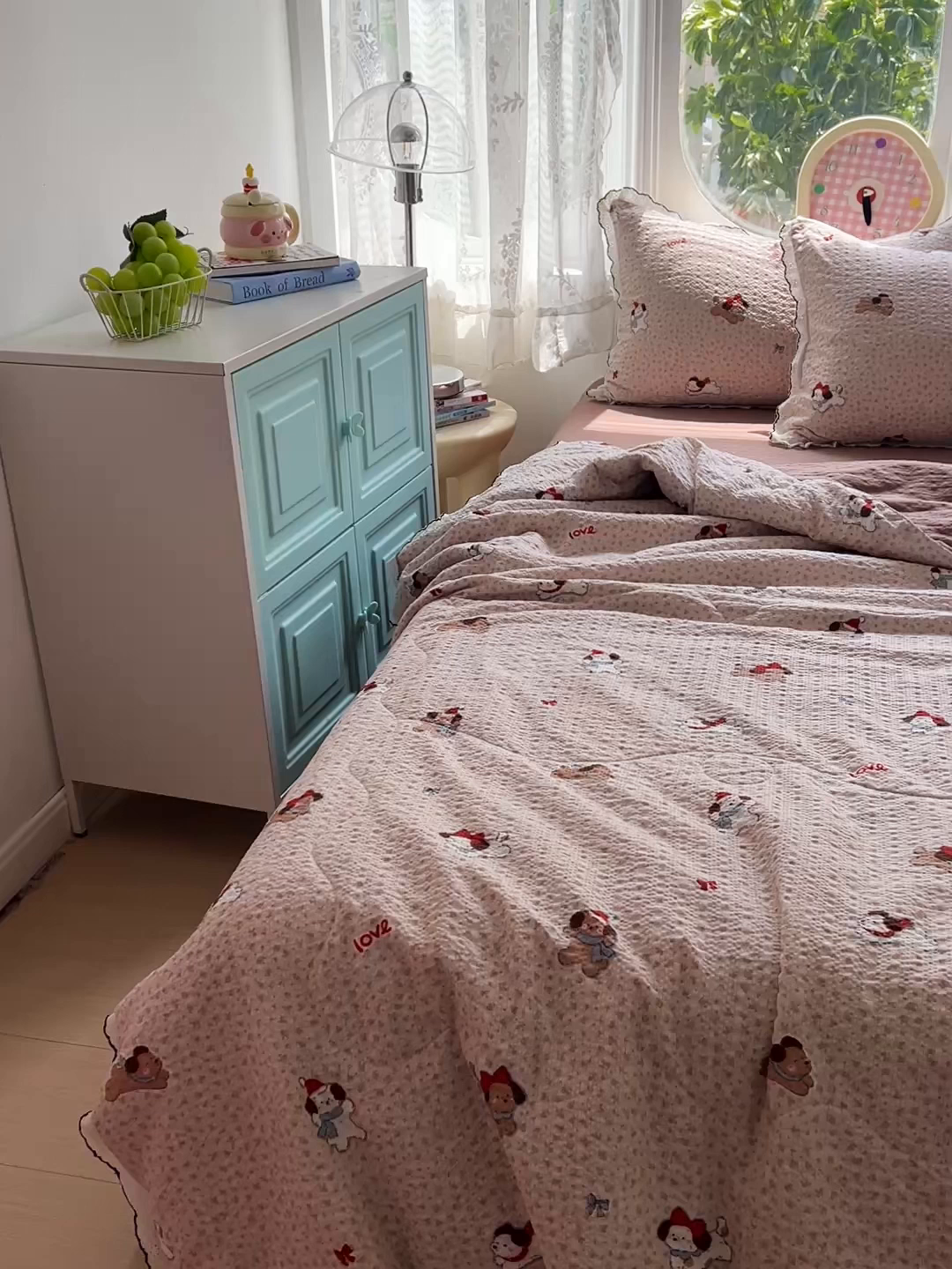 91家纺网 家纺一手货源 找家纺 一比一家纺 2026新款法式花边泡芙纱夏被四件套 欢乐时光