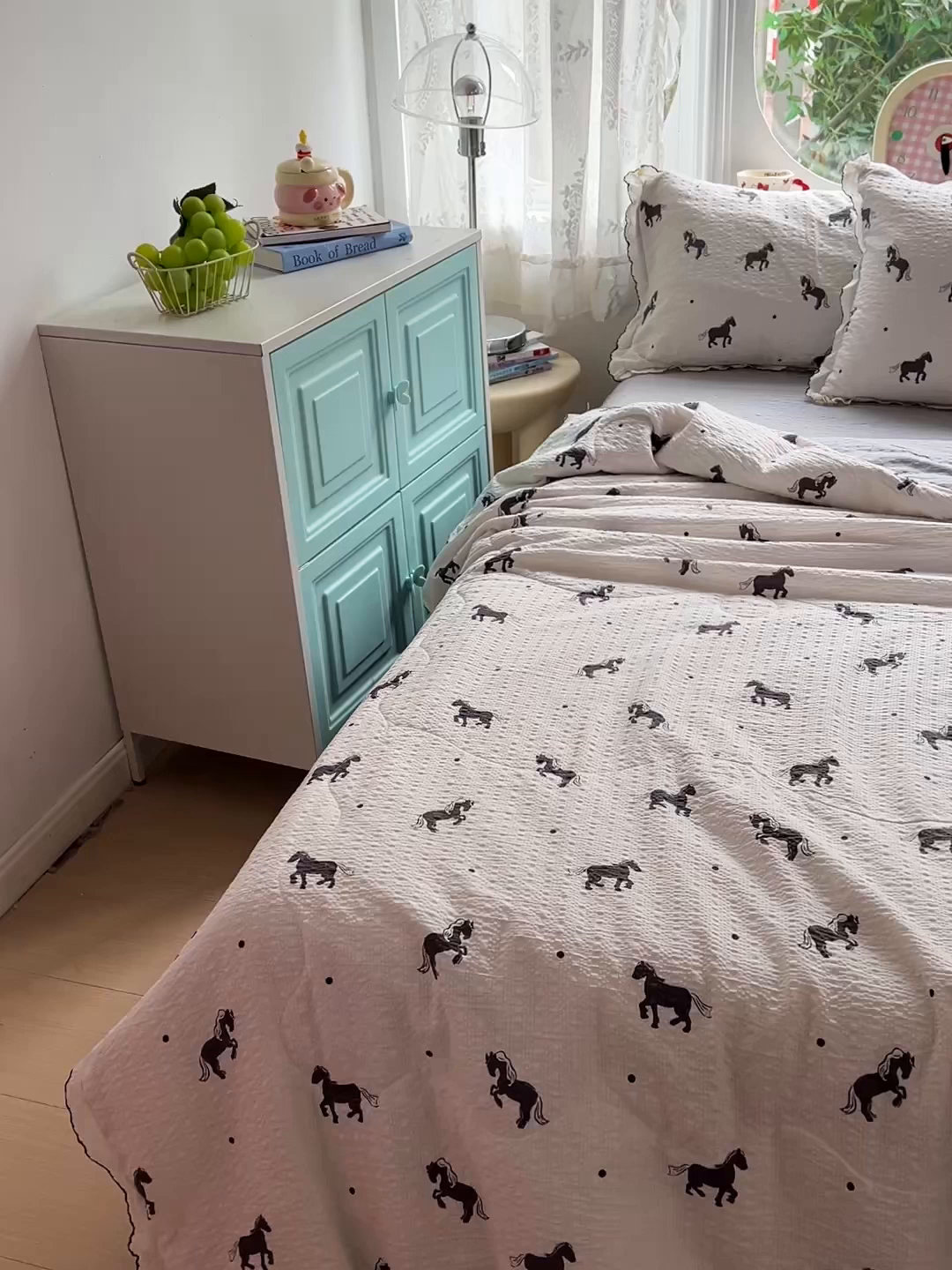 91家纺网 家纺一手货源 找家纺 一比一家纺 2026新款法式花边泡芙纱夏被四件套 马到成功