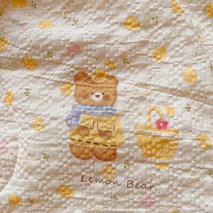 91家纺网 家纺一手货源 找家纺 一比一家纺 2026新款法式花边泡芙纱夏被四件套 熊贝贝