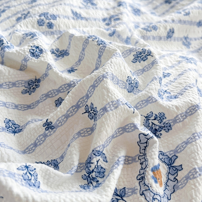 91家纺网 家纺一手货源 找家纺 （总）妮恒美 2026新款法式床盖款泡芙纱夏被四件套