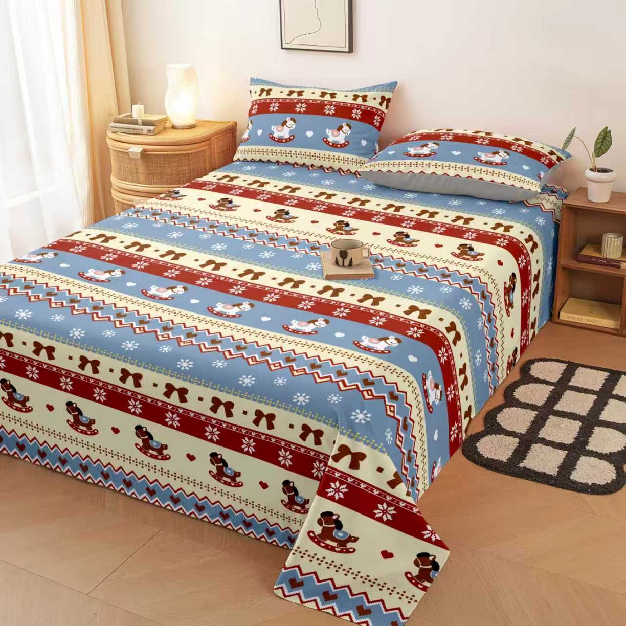 91家纺网 家纺一手货源 找家纺 （总）雨洋家纺 2026新款印花老粗布床单系列