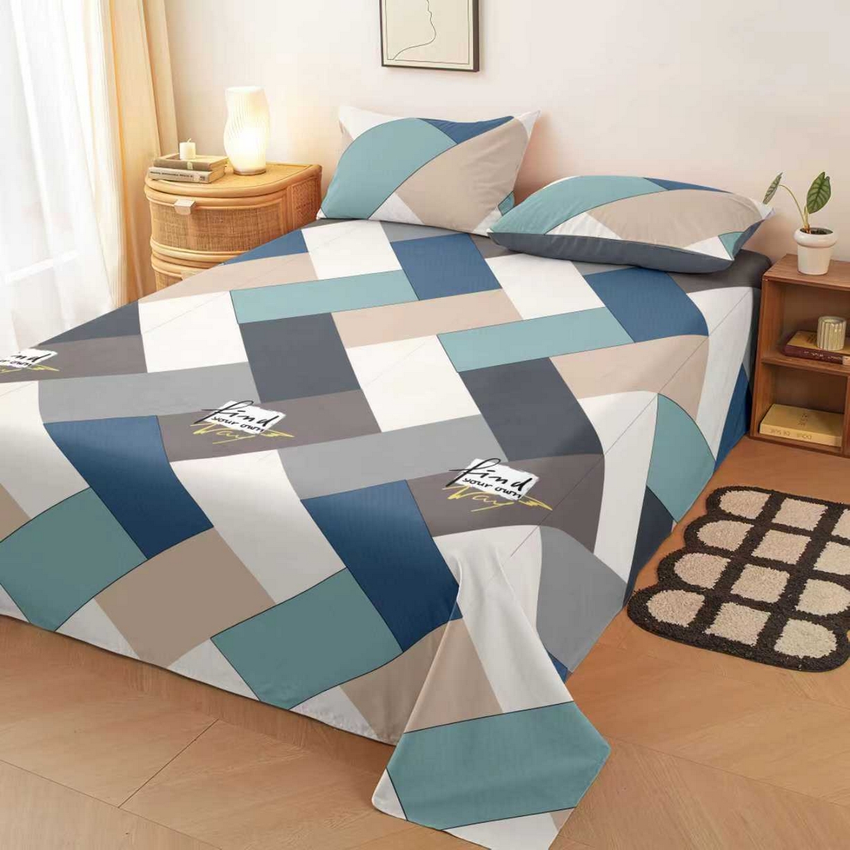 91家纺网 家纺一手货源 找家纺 （总）雨洋家纺 2026新款印花老粗布床单系列