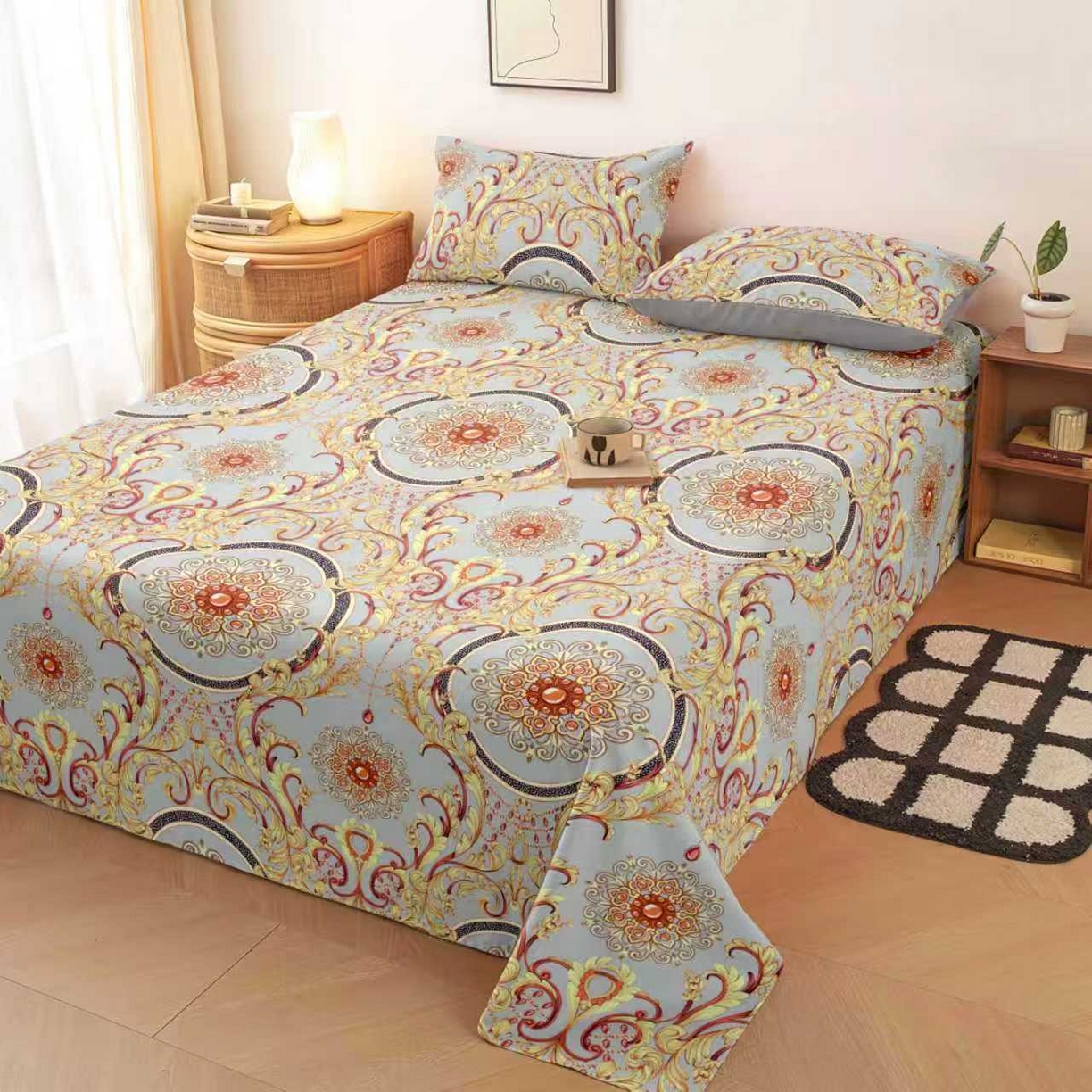 91家纺网 家纺一手货源 找家纺 （总）雨洋家纺 2026新款印花老粗布床单系列