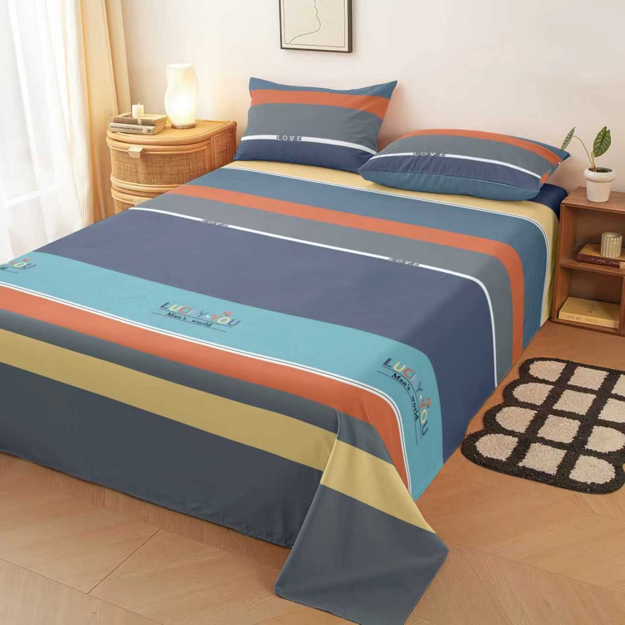 91家纺网 家纺一手货源 找家纺 （总）雨洋家纺 2026新款印花老粗布床单系列