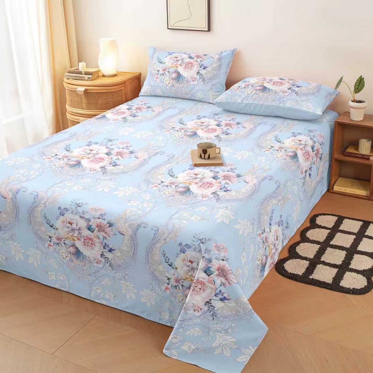 雨洋家纺 2026新款印花老粗布床单系列 欧式风情