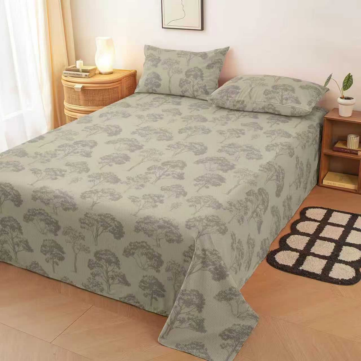 雨洋家纺 2026新款印花老粗布床单系列 安格拉