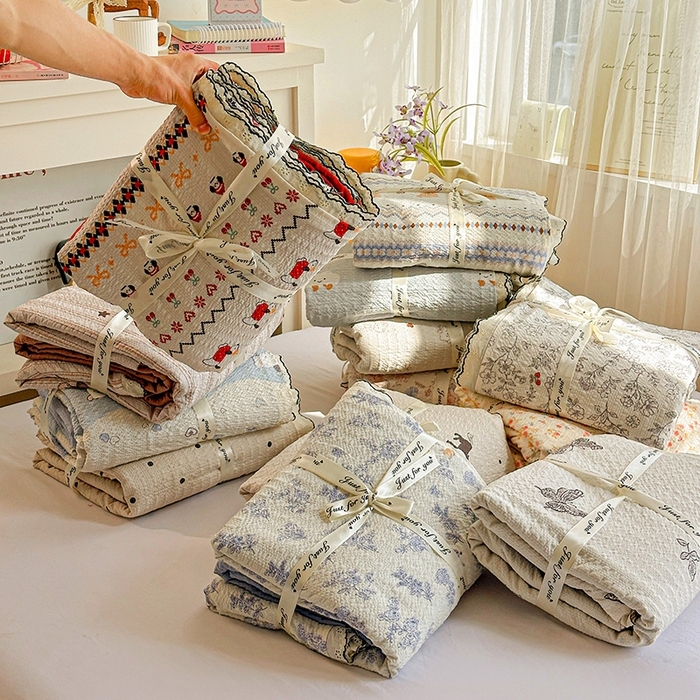 91家纺网 家纺一手货源 找家纺 （总）一比一家纺 2026新款法式花边泡芙纱四件套