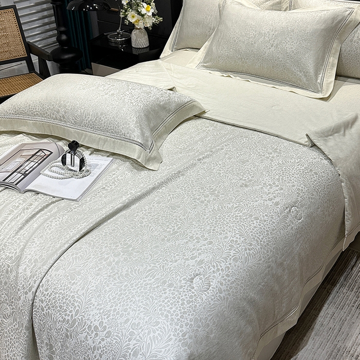 91家纺网 家纺一手货源 找家纺 欧夏家纺 2026新款莱赛尔天丝雅麻大提花镂空夏被空调被夏凉被夏季薄被子直播供货外贸 清新绿