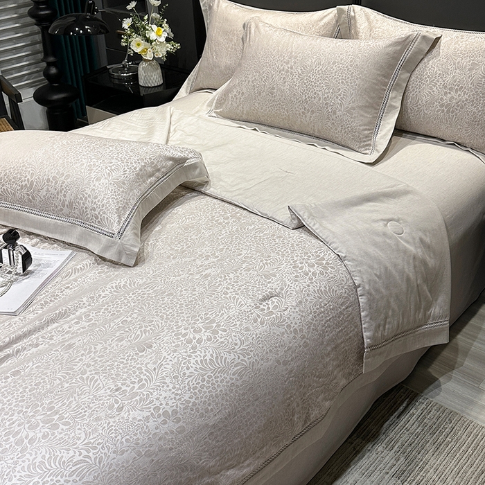 91家纺网 家纺一手货源 找家纺 欧夏家纺 2026新款莱赛尔天丝雅麻大提花镂空夏被空调被夏凉被夏季薄被子直播供货外贸 爵士咖