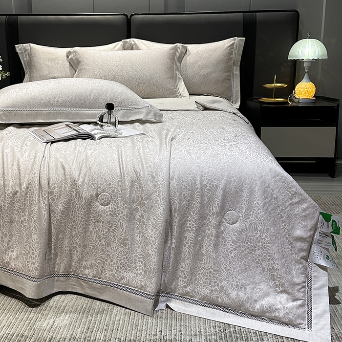 91家纺网 家纺一手货源 找家纺 欧夏家纺 2026新款莱赛尔天丝雅麻大提花镂空夏被空调被夏凉被夏季薄被子直播供货外贸 爵士咖