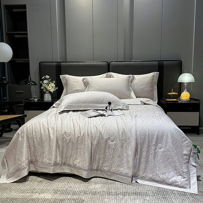 91家纺网 家纺一手货源 找家纺 欧夏家纺 2026新款莱赛尔天丝雅麻大提花镂空夏被空调被夏凉被夏季薄被子直播供货外贸 爵士咖