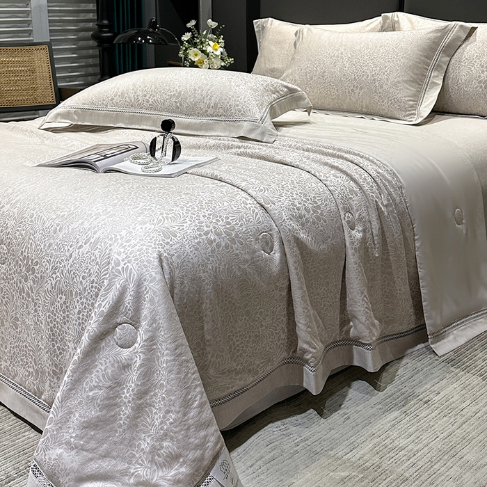 91家纺网 家纺一手货源 找家纺 欧夏家纺 2026新款莱赛尔天丝雅麻大提花镂空夏被空调被夏凉被夏季薄被子直播供货外贸 爵士咖