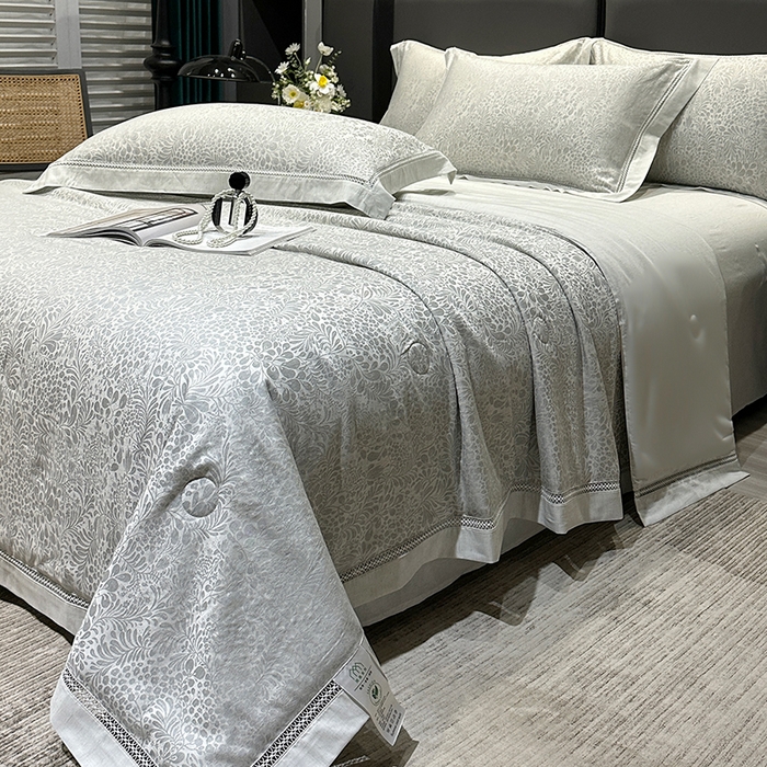 91家纺网 家纺一手货源 找家纺 （总）欧夏家纺 2026新款莱赛尔天丝雅麻大提花镂空夏被空调被夏凉被夏季薄被子直播供货外贸