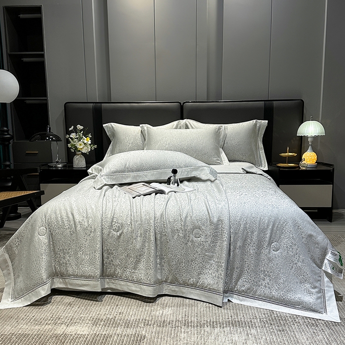 91家纺网 家纺一手货源 找家纺 （总）欧夏家纺 2026新款莱赛尔天丝雅麻大提花镂空夏被空调被夏凉被夏季薄被子直播供货外贸